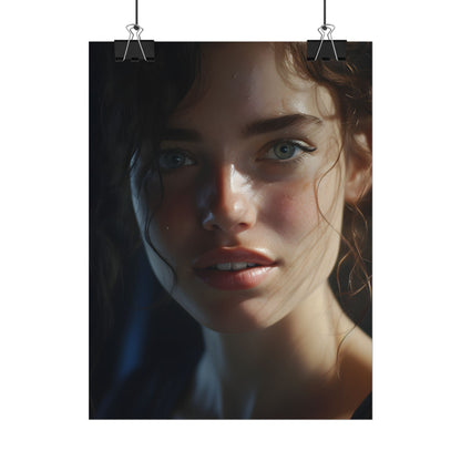 Smiling Portrait of a Woman: Close-Up Art - Poster