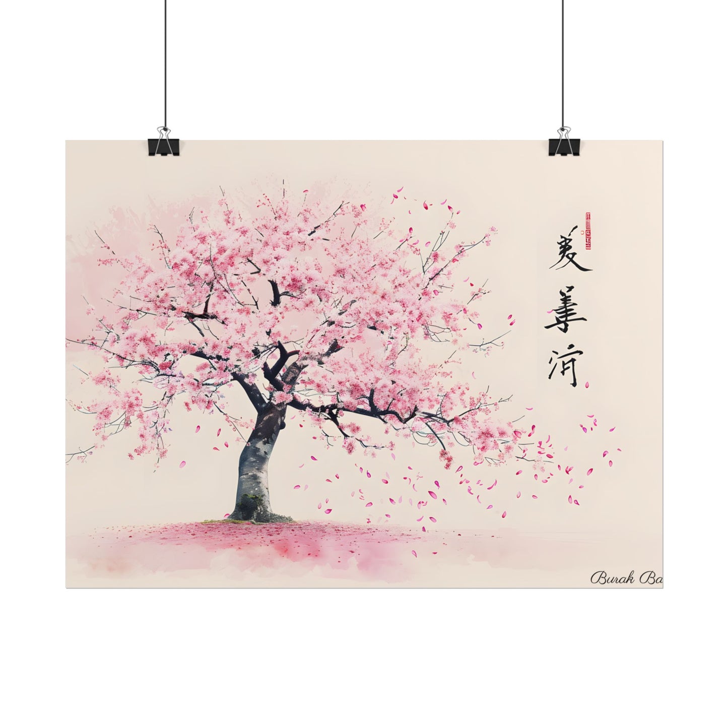 Japanese Cherry Blossom Art: Springtime Painting - Poster