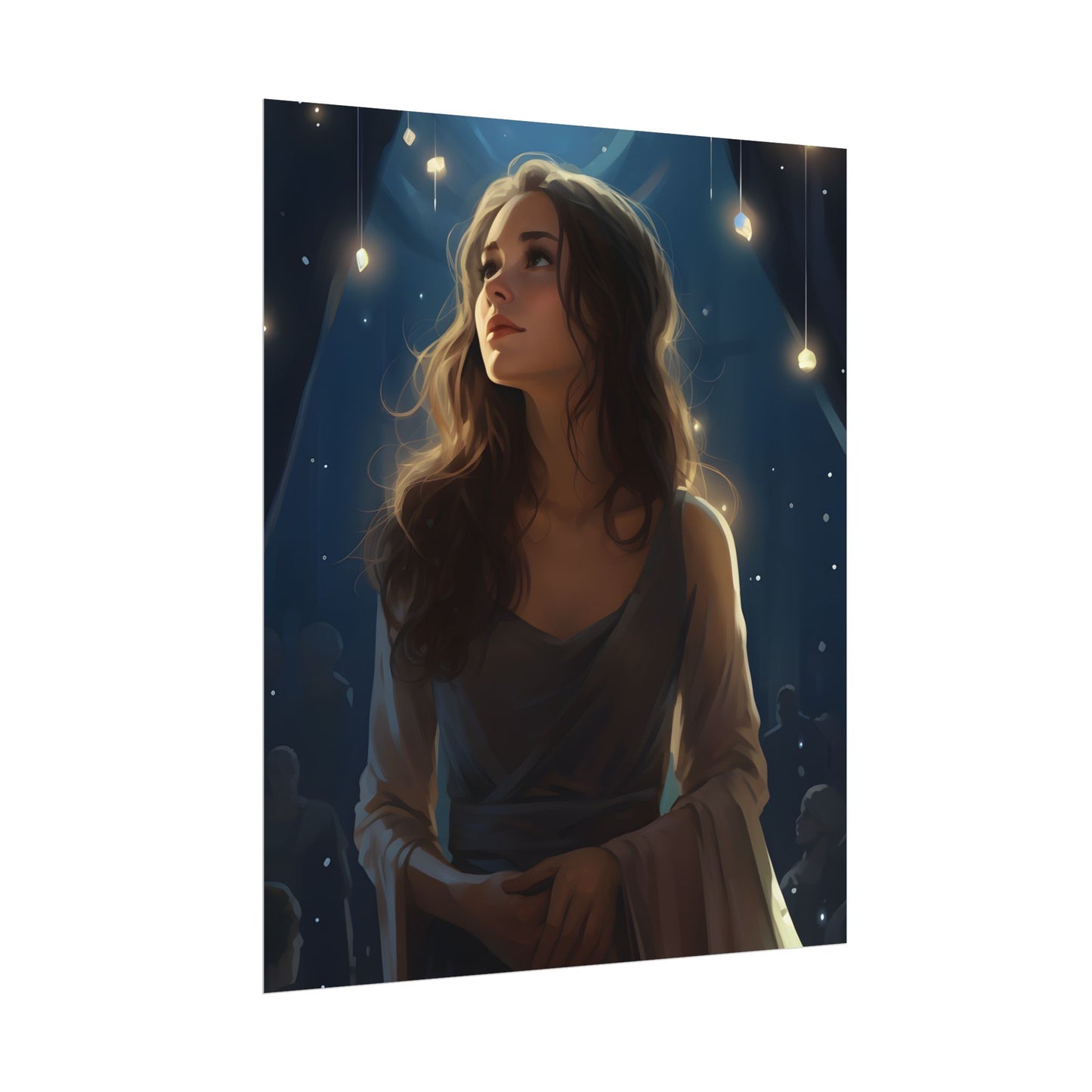 Contemplative Moment: A Person in Reflection - Dark Colored Portrait - Poster