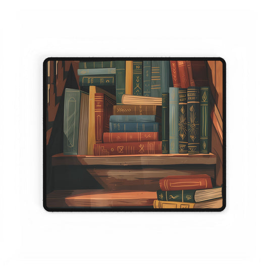 Polished Pages: A Digital Artwork Collection of Custom Book Stack Illustrations - Desk Mat