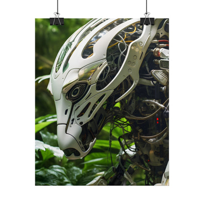 Tranquil Wildlife Sanctuary: AI-Operated Robot in Nature's Harmony - Poster