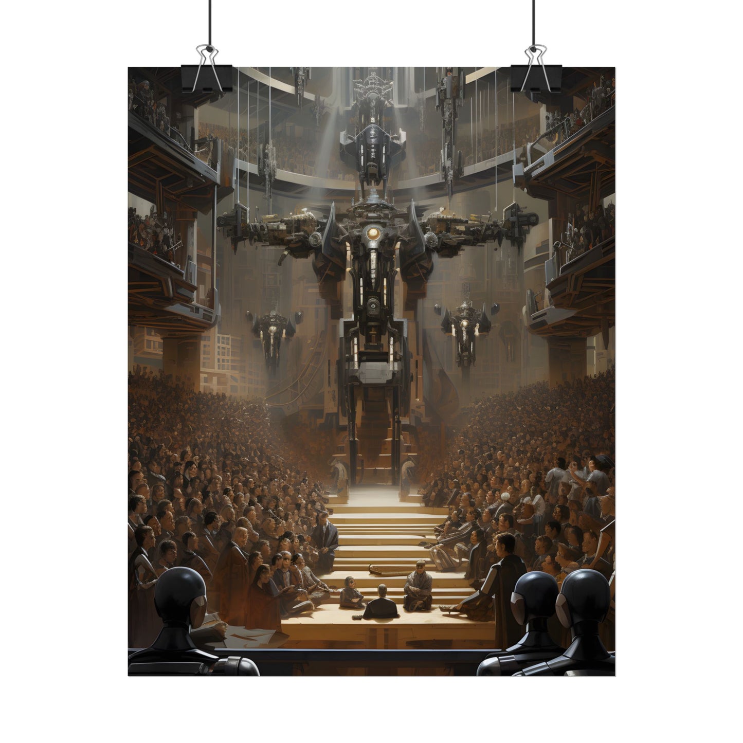 Robot Symphony: Elevated View of Robot Orchestra - Poster