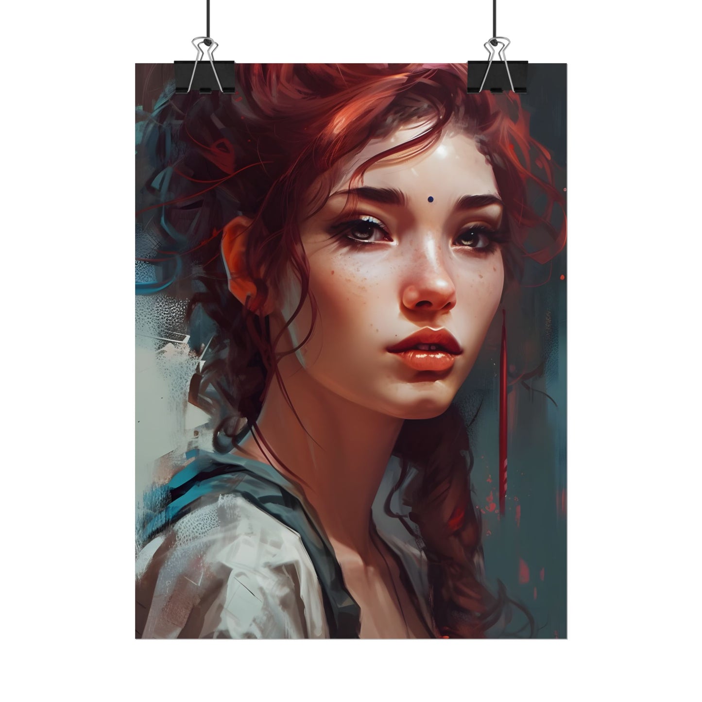 Beautiful Brunette Portrait: Makeup Art - Poster