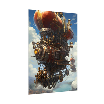 Steam Powered Sky-Liner Thrill Ride: Steampunk Race on Colum - Poster