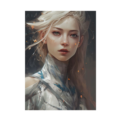 Astonishing Blonde Portrait: Capturing Intensity in Art - Poster