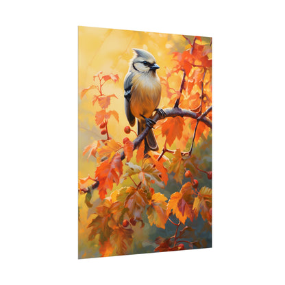 Vibrant Oak Branch: Oil Painting of Nature's Serenity - Poster