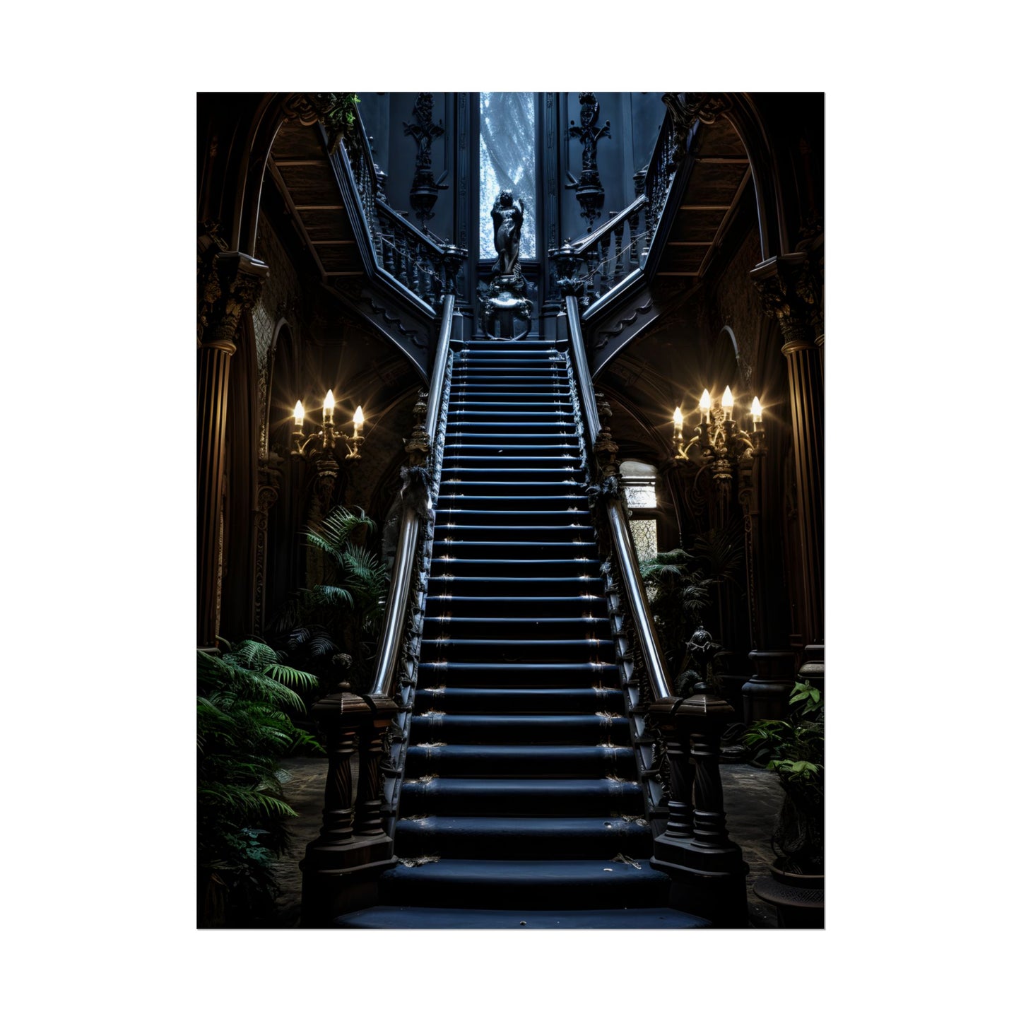 Haunted Victorian Mansion Mystery: Spooky Gothic Artwork - Poster