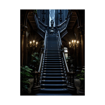 Haunted Victorian Mansion Mystery: Spooky Gothic Artwork - Poster