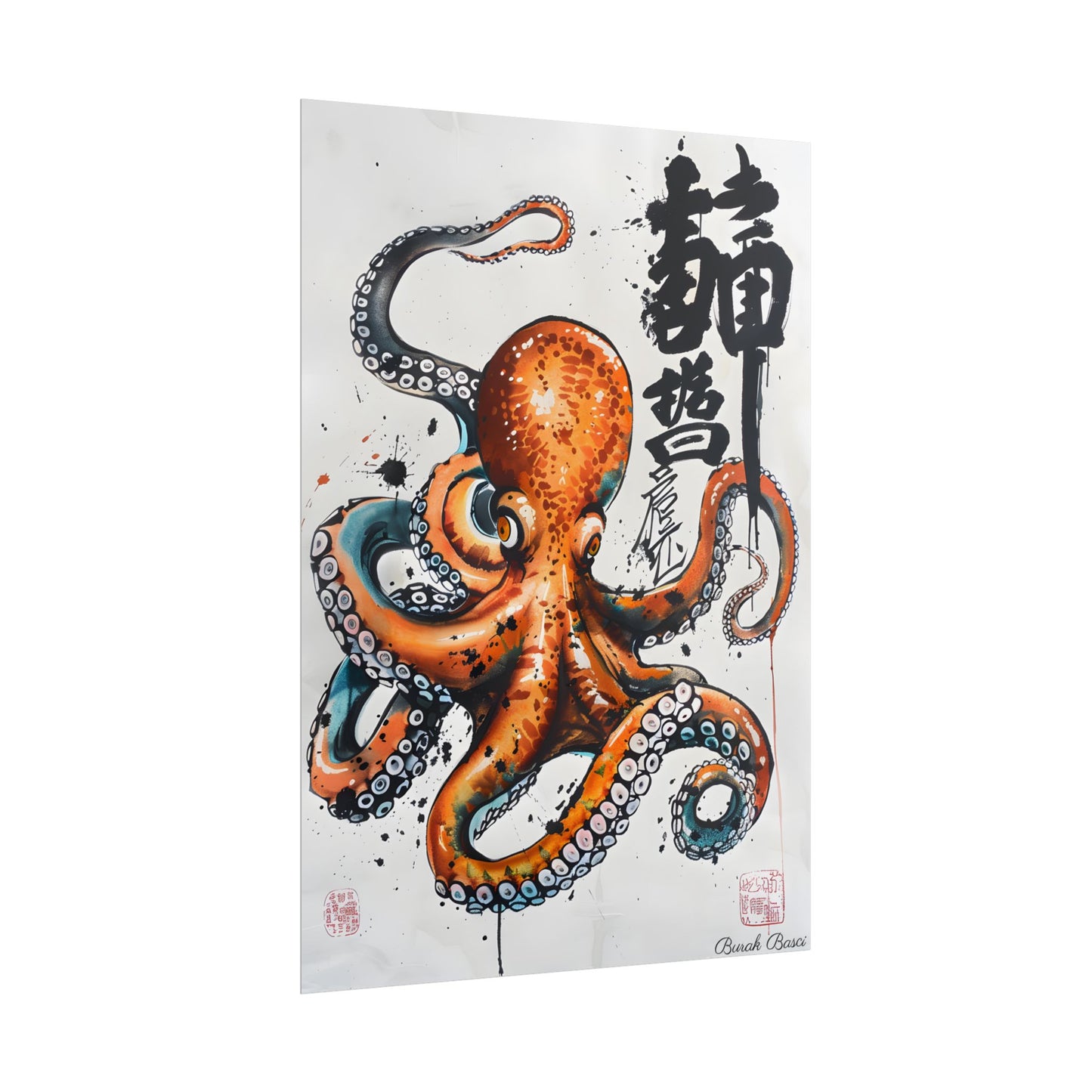 Japanese Ukiyo-e Octopus: Traditional Artwork Print - Poster