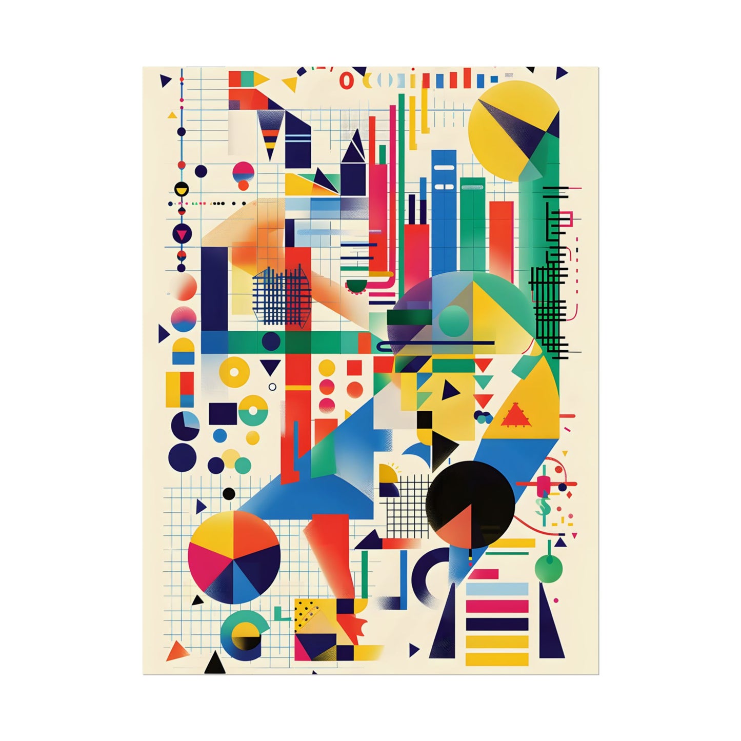 Colorful Educational Artwork: Statistical Illustration - Poster