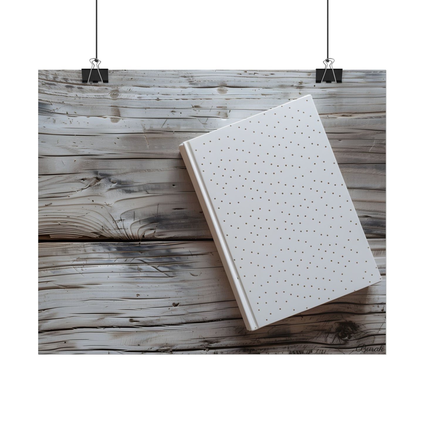 Minimalist Notebook with Embossed Dot Pattern: Unique Stationery Art - Poster
