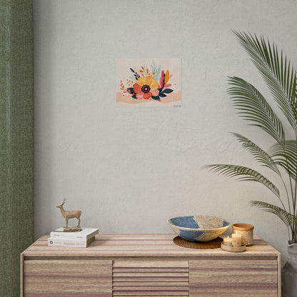 Blooming Growth: Vibrant Flower Artwork - Poster
