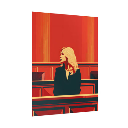 Elegant Woman in White: Modern Art Portrait - Poster