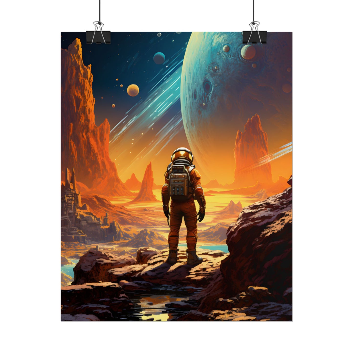 Futuristic Wilderness Explorer: Solo Journey in the Unknown - Poster