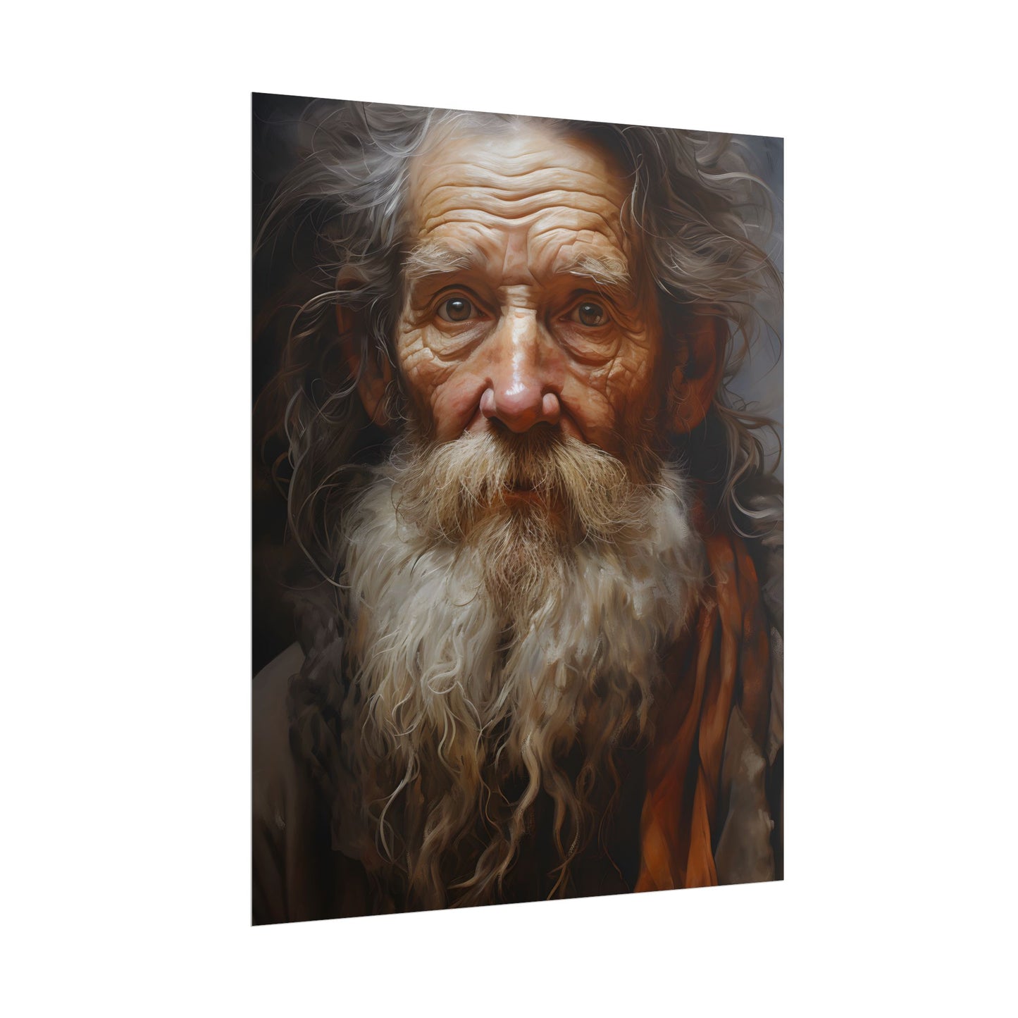 Elderly Wisdom: Realistic Portrait Art - Poster