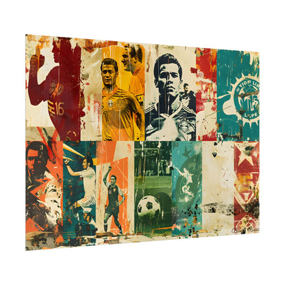 Vintage Soccer Posters: Retro Sports Art Collage - Poster