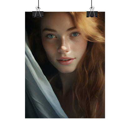 Close-Up Portrait: Bright Smile & Sharp Lips Artwork - Poster