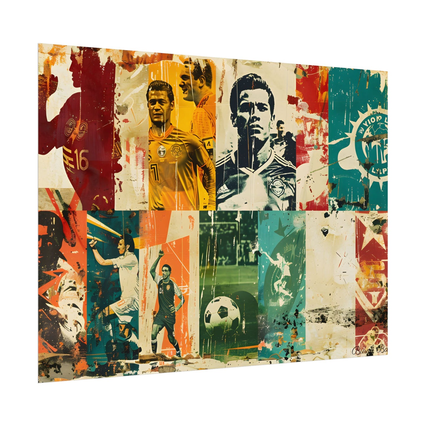 Vintage Soccer Posters: Retro Sports Art Collage - Poster