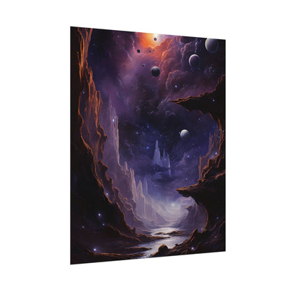 Black Hole Cosmic Odyssey: A Massive Planet's Journey Through Space - Poster