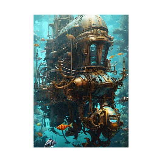 Steampunk Oceanic Adventure: A Crew's Journey Through Time - Poster