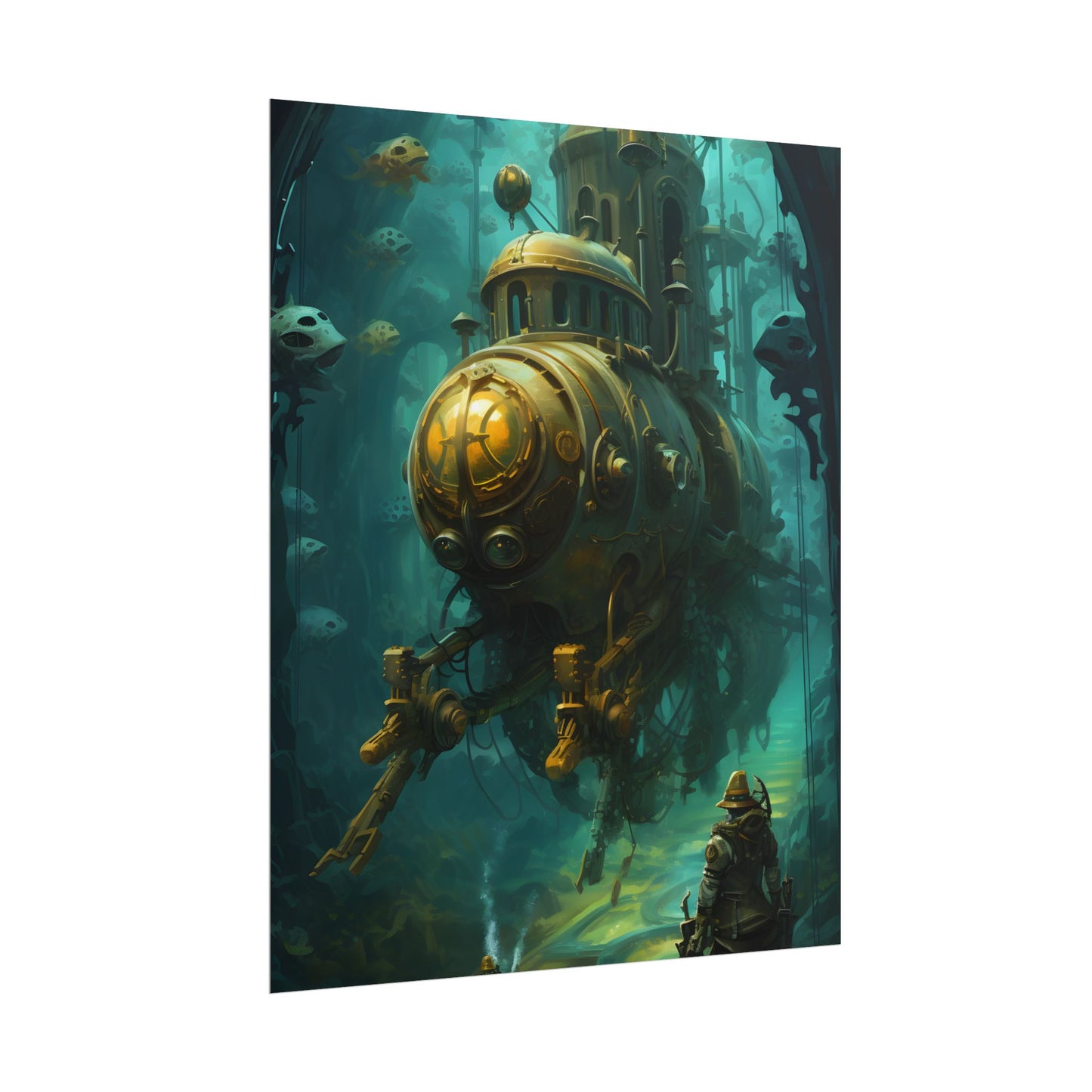 Underwater Steampunk Adventure: A Hero's Quest for Discovery - Poster
