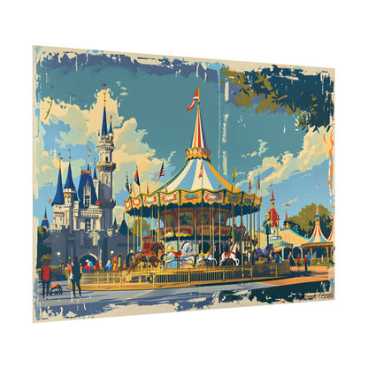 Vintage Disney Nostalgia: Retro Attraction Poster Art - Poster
