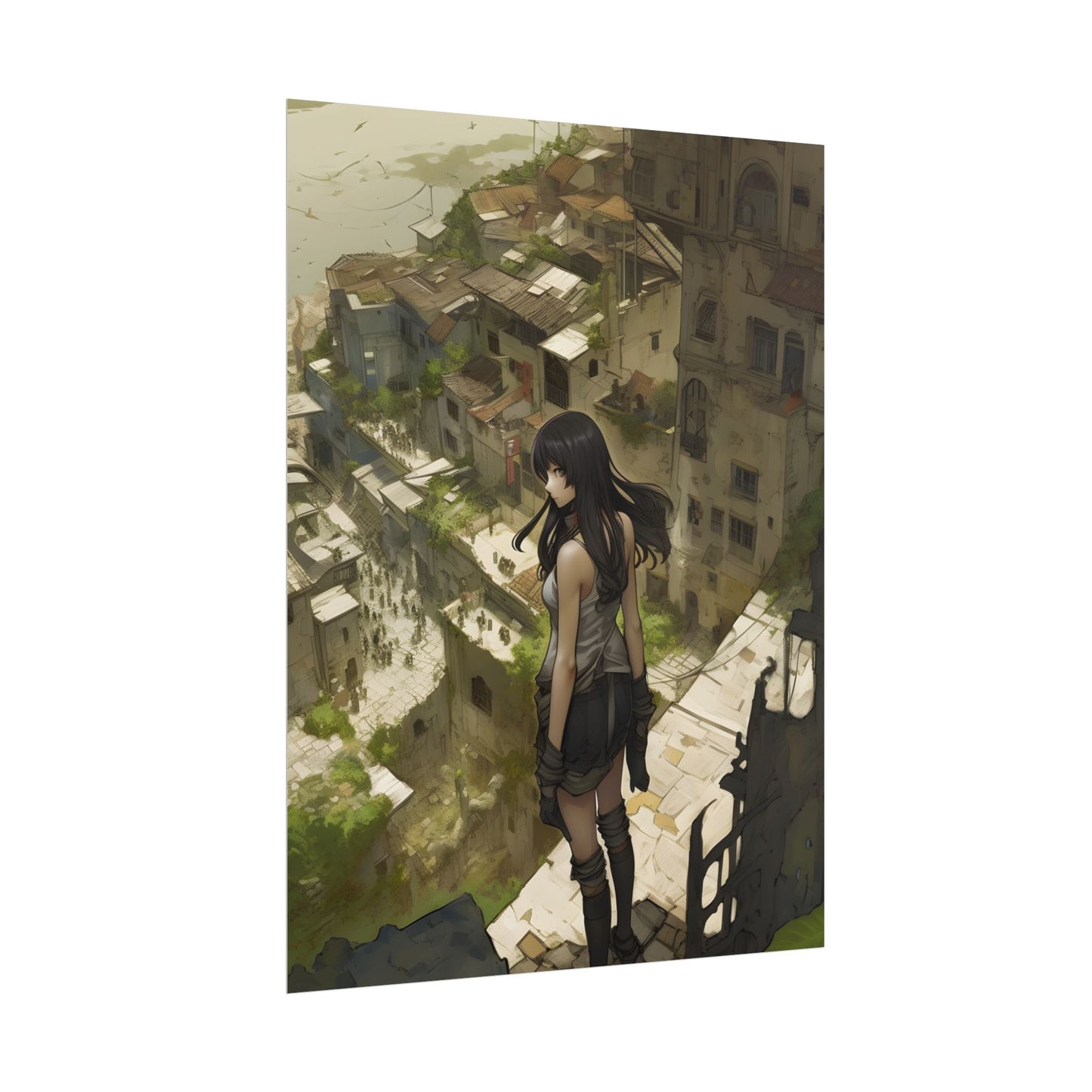 Dramatic Bird's Eye View: Mysterious Anime Encounter - Poster