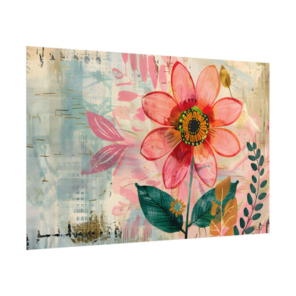 Blooming Growth: Whimsical Flower Art - Poster