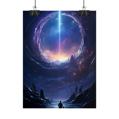 Black Hole Galaxy: Cosmic Digital Artwork - Poster