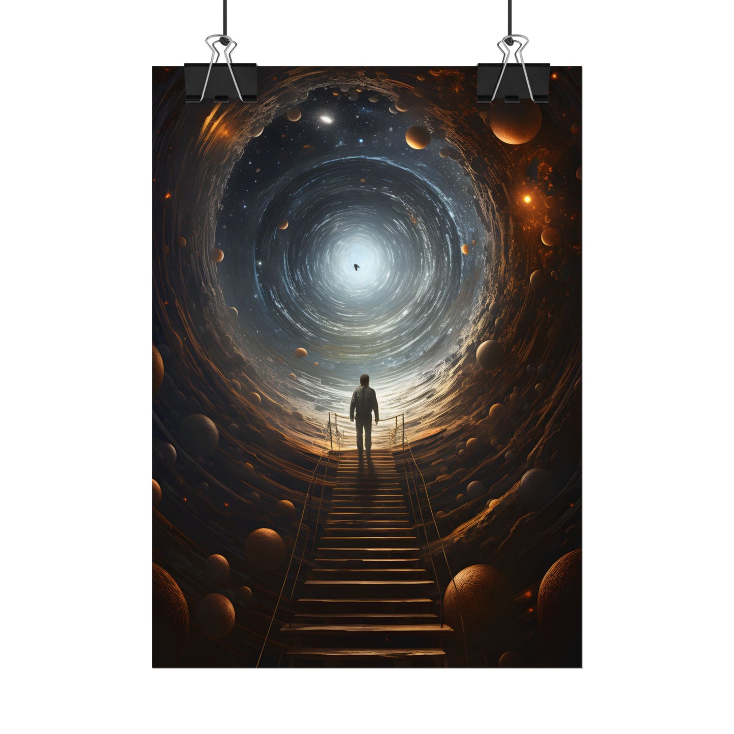 Space-Time Explorer: Intrepid Journey in Black and White - Poster