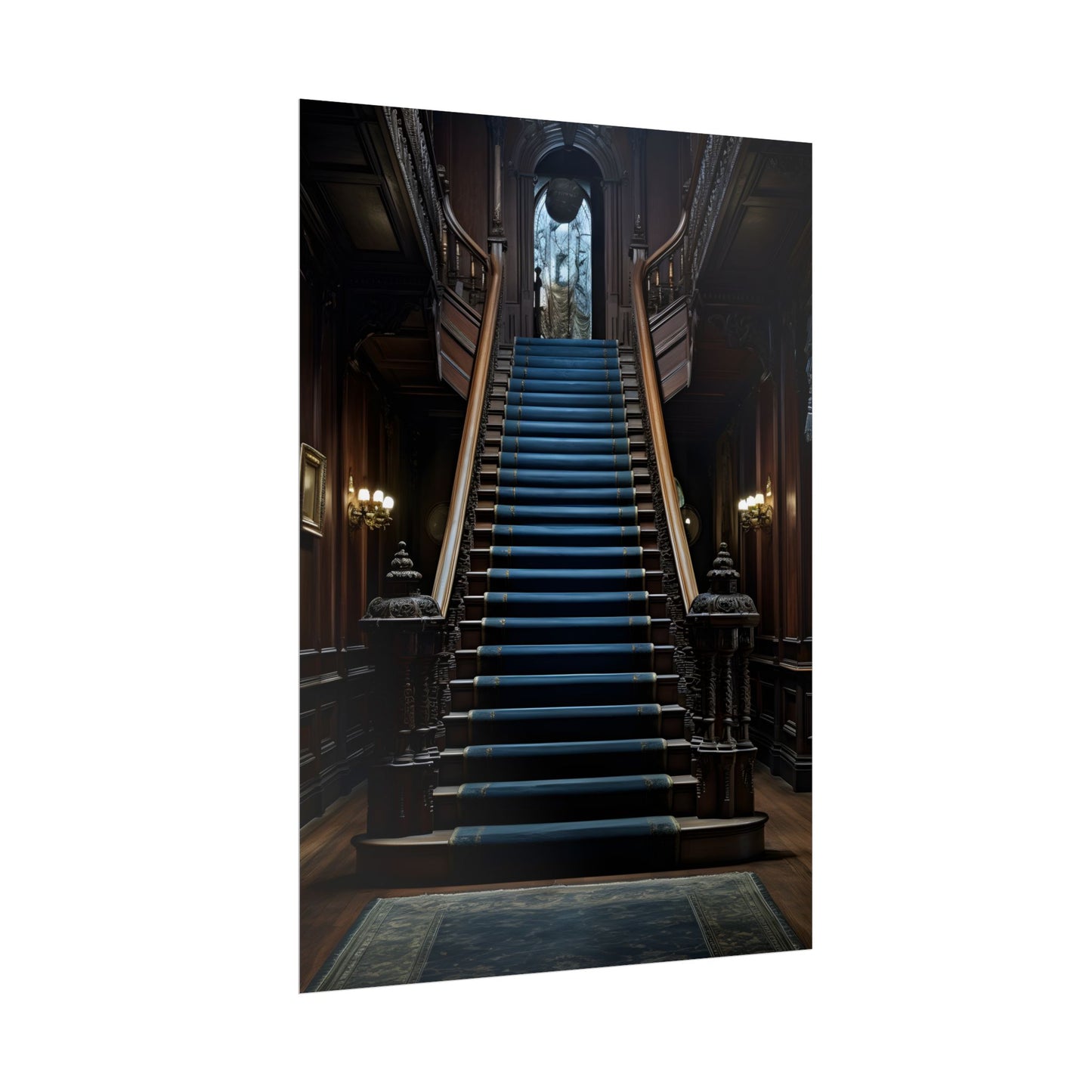 Haunted Gothic Mansion: Spooky Victorian Atmosphere Artwork - Poster