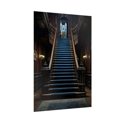 Haunted Gothic Mansion: Spooky Victorian Atmosphere Artwork - Poster