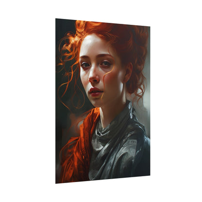 Astonishing Redhead Portrait: Neutral Expression Art - Poster
