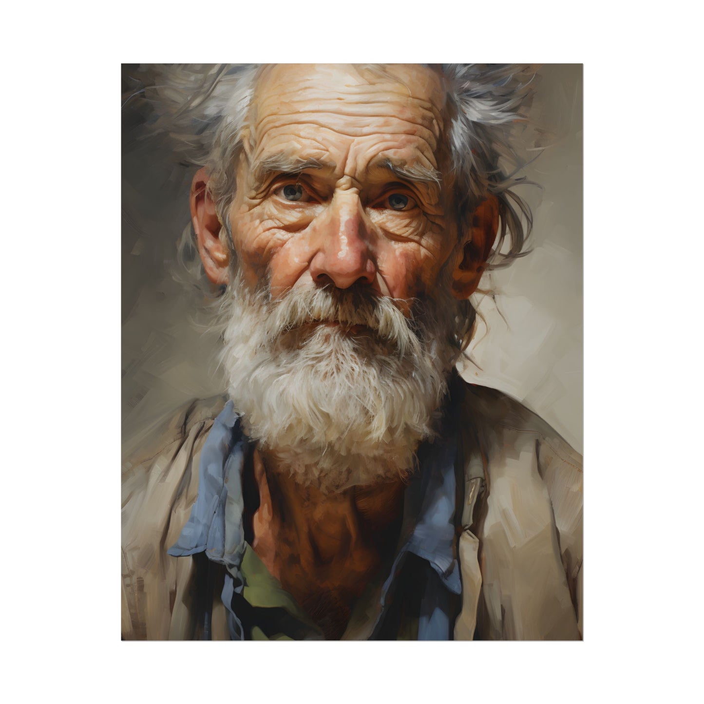 Elderly Wisdom: Portrait of a Timeless Soul - Poster