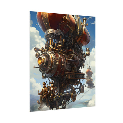 Steam Powered Sky-Liner Thrill Ride: Steampunk Race on Colum - Poster