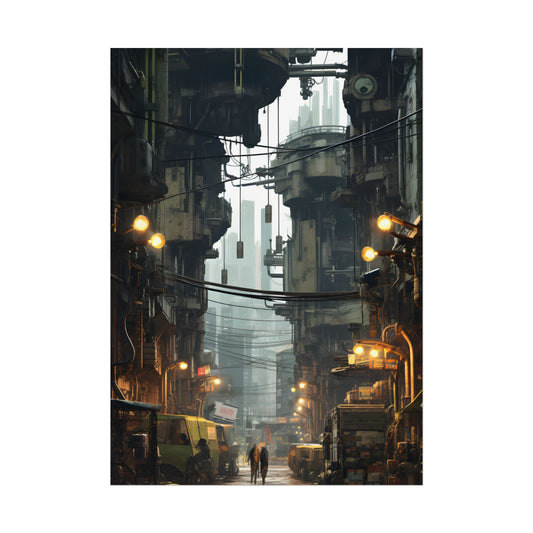 Post-Apocalyptic Steampunk Cityscape: Resilient Metropolis - Poster
