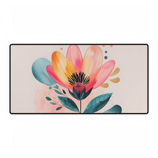 Blooming Whimsy: Growth in Full Bloom - Desk Mat