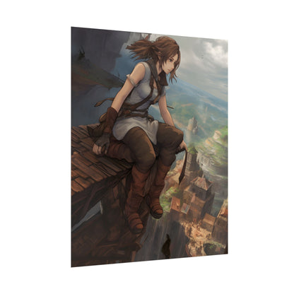 Dramatic Anime Birds Eye View: Dynamic Digital Art - Poster