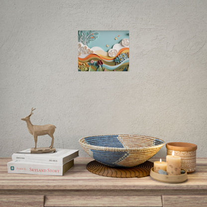 Peaceful Beach Serenade: Paper Quilling Art - Poster