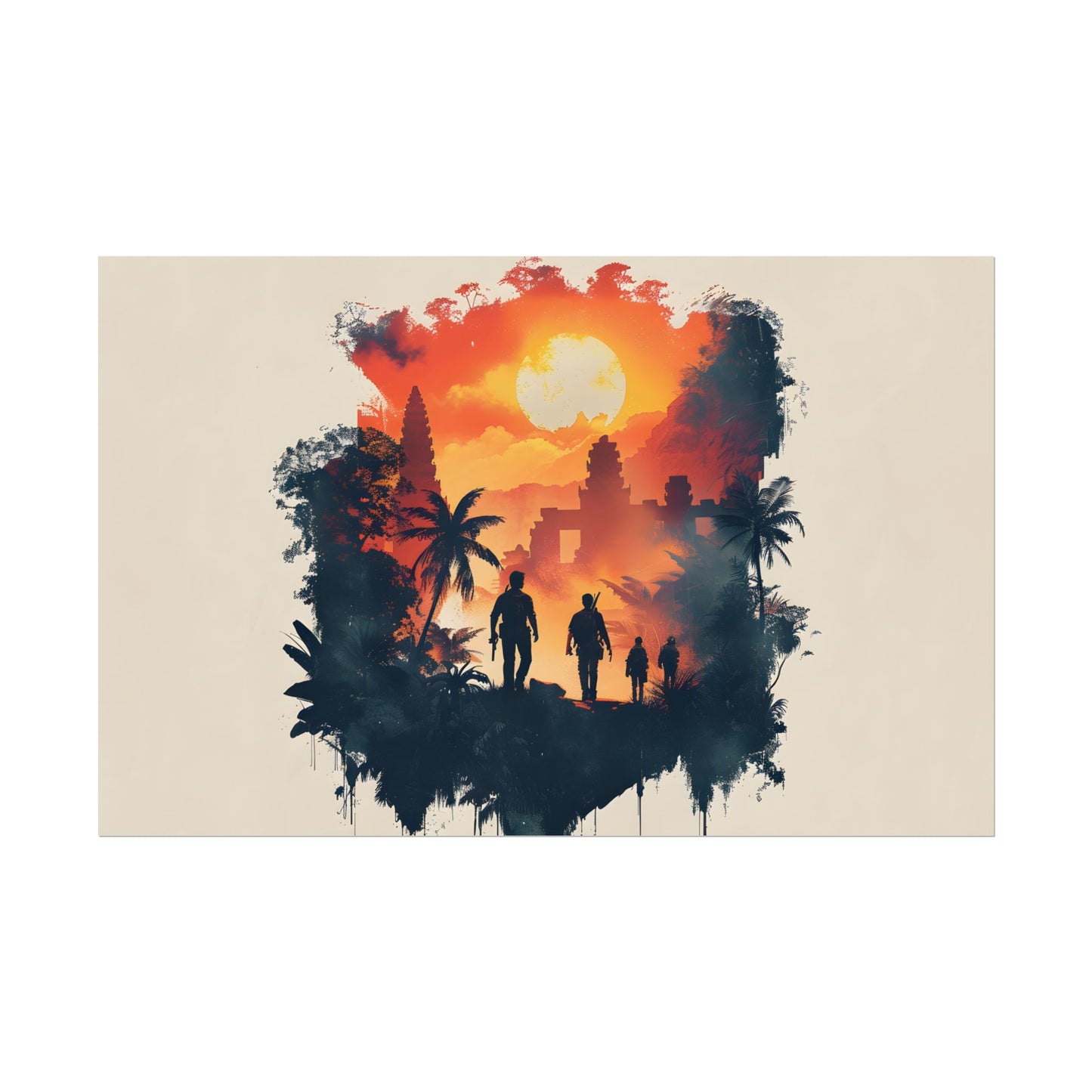 Nathan Drake's Adventure: Minimalist Illustration - Poster
