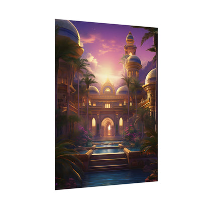 Mythical Desert Oasis: Arabian Nights-Inspired Artwork - Poster