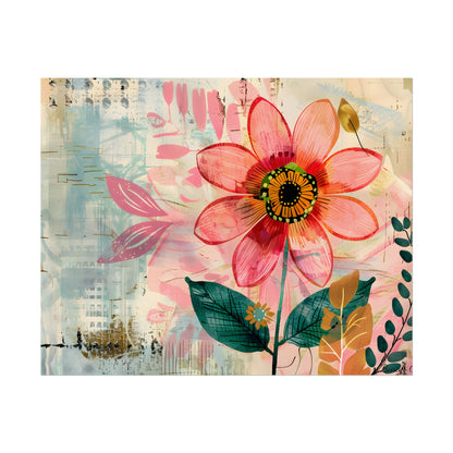 Blooming Growth: Whimsical Flower Art - Poster