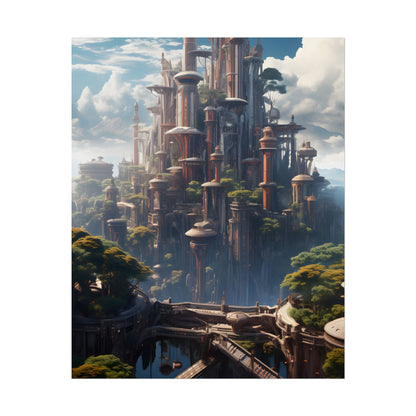 Floating City of Columbia: Breathtaking Modern Urban Landscape - Poster