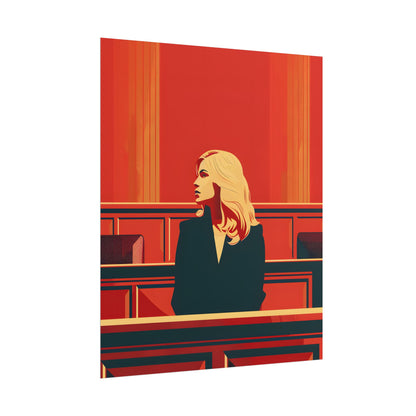 Elegant Woman in White: Modern Art Portrait - Poster