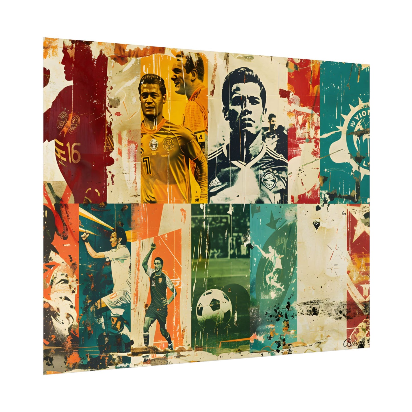 Vintage Soccer Posters: Retro Sports Art Collage - Poster