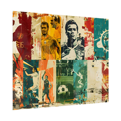 Vintage Soccer Posters: Retro Sports Art Collage - Poster