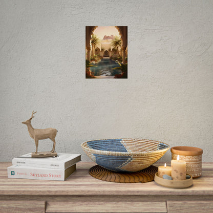 Serene Desert Oasis Art: Arabian Nights-Inspired Print - Poster