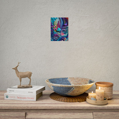 Vibrant Beach Landscape: Paper Quilling Artwork - Poster