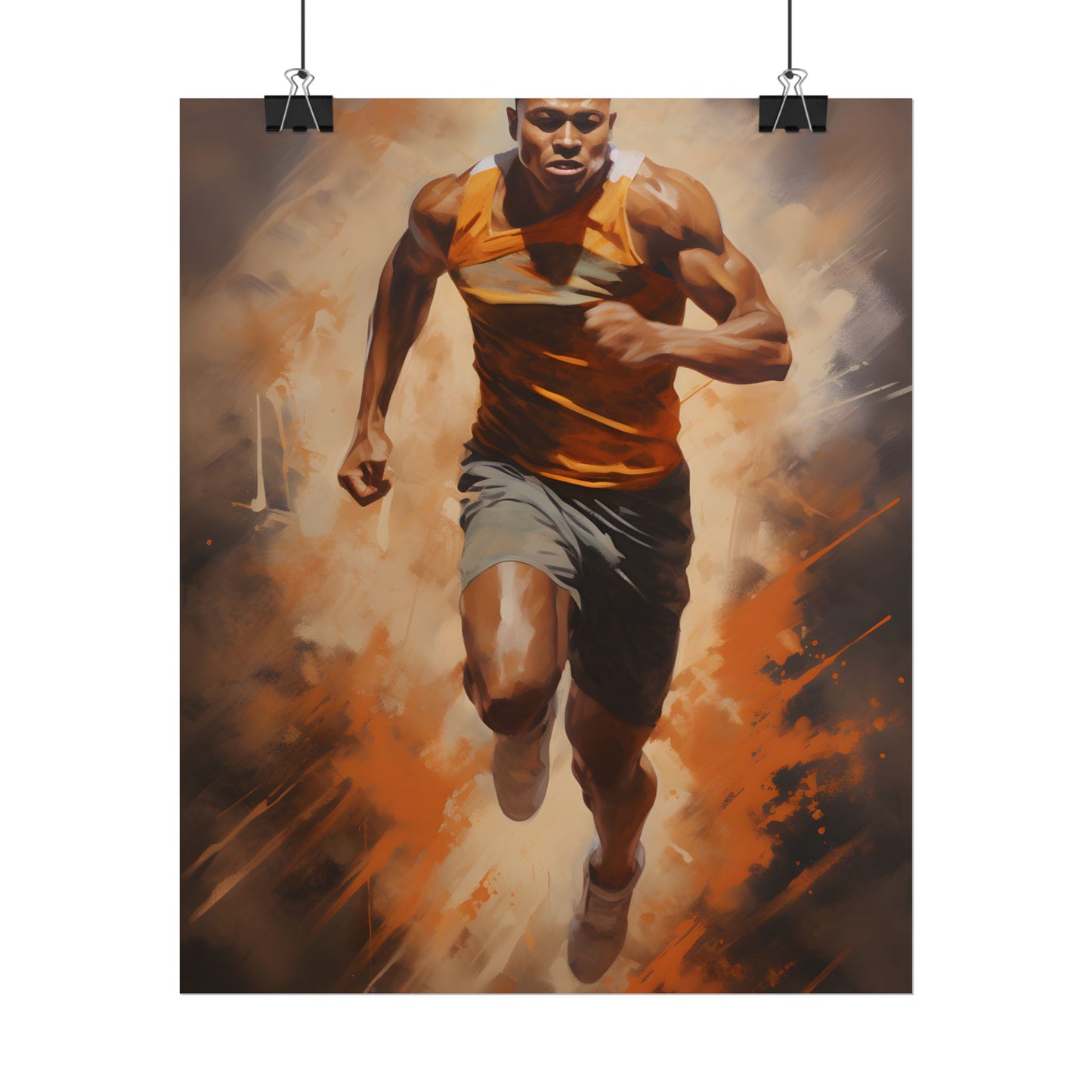 Passionate Fitness Moment: Dedicated Athlete in Action - Poster