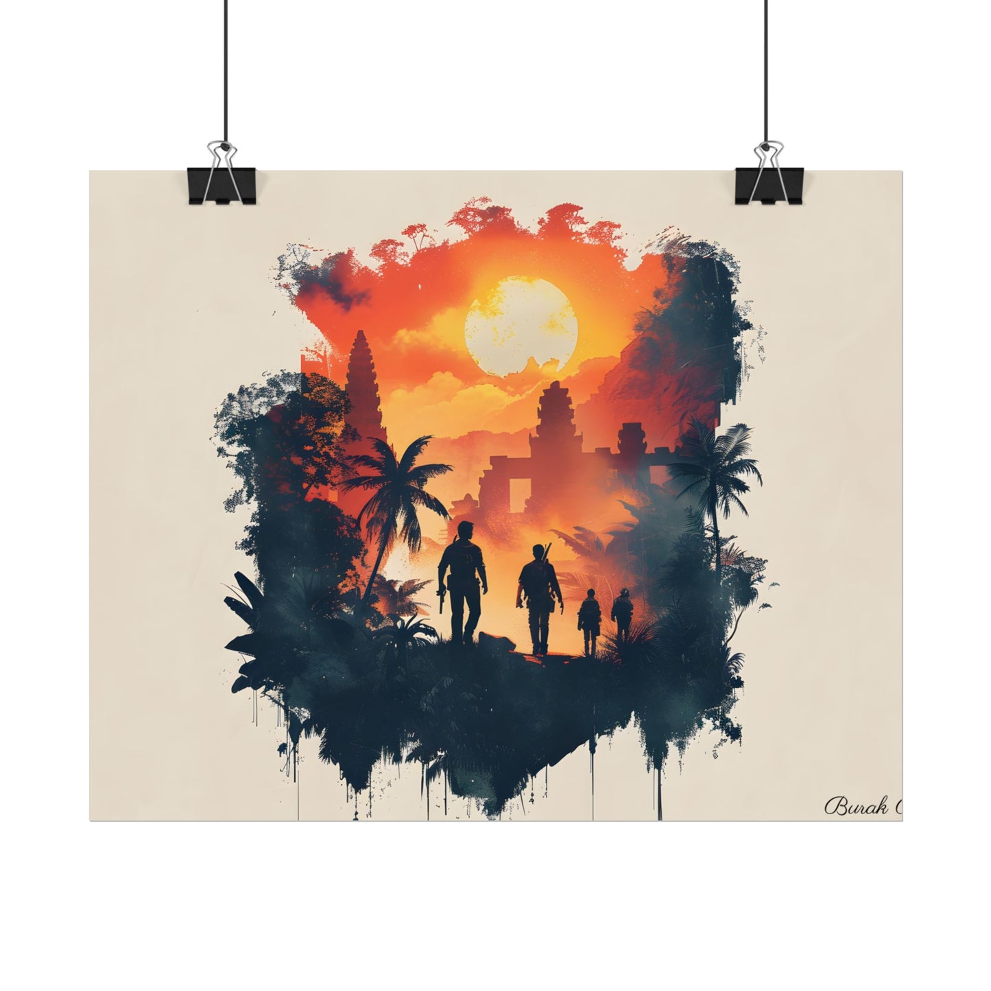 Nathan Drake's Adventure: Minimalist Illustration - Poster